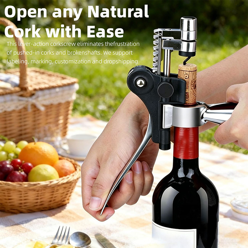 Wytrzymały ręczny otwieracz do – Cork Screw Lever recenzja i cena