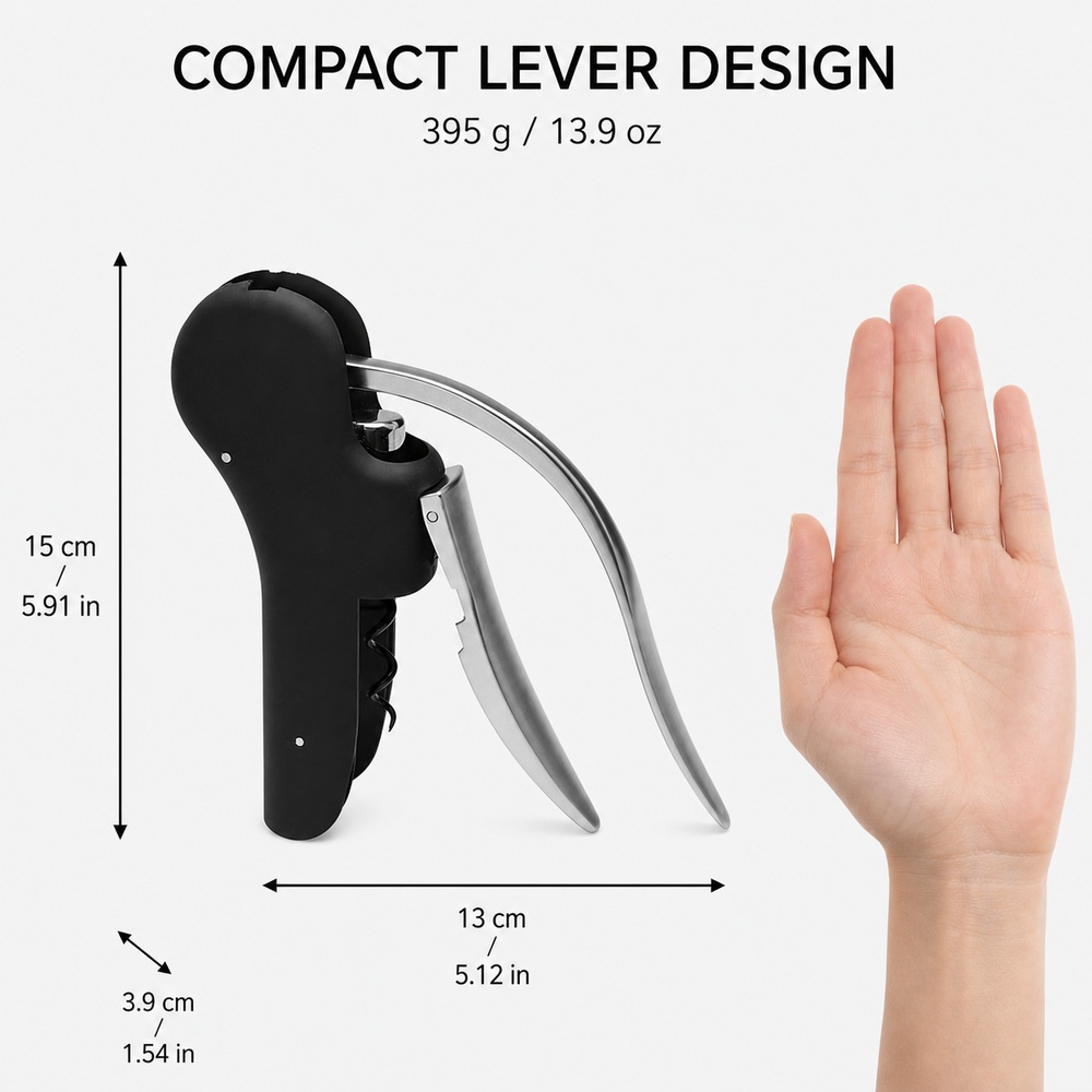 Wytrzymały korkociąg dźwigniow – Cork Screw Lever recenzja i cena